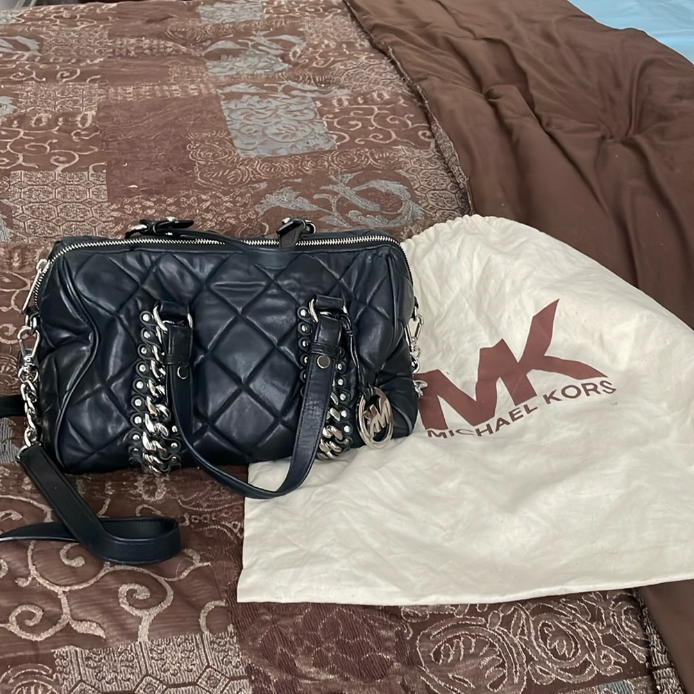 Michael Kors - Grayson Black chain leather satchel